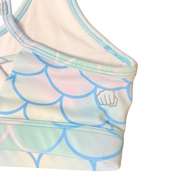Feed Me Fight Me Women's Cross Back Scoop Neck Mermaid Sports Bra Size Small - Picture 3 of 4